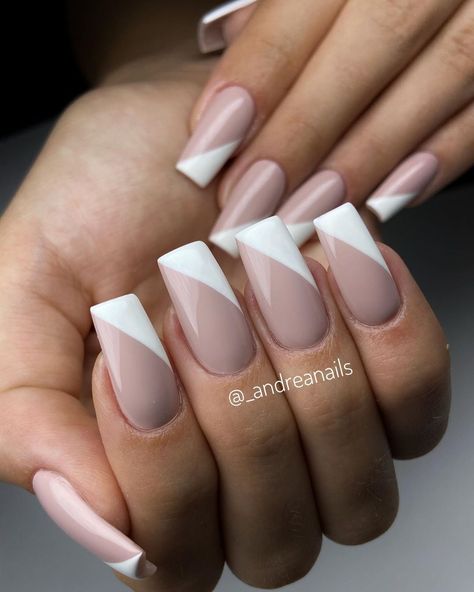 46 Cute Acrylic Nail Designs You'll Want to Try Today Sns Ideas, Simple Nail Designs Acrylic, White Tip Acrylic Nails, Opal Nails, Bianca Dress, White Acrylic Nails, Cute Acrylic Nail Designs, Basic Nails, Simple Acrylic Nails