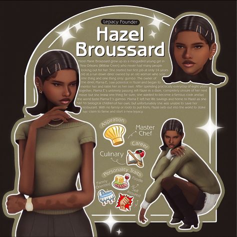 giving my sims a backstory actually motivates me to play w them. i heard someone say willow creek gives nola vibes and thus this idea was born. this is a hazel stan account bc shes so cute 🥹. her look is based off of a pin i saw but I don’t remember the creator! Backstory Ideas, Sims 4 Cas Mods, My Sims, Willow Creek, Weight Workout Plan, Sims 4 Cas, First Job, Pin I, Sims Cc