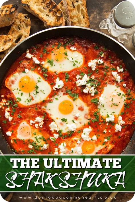 Easy Shakshuka Recipe, Egg Benedict, Shakshuka Recipes, Food Shows, Iron Skillet, Portobello, Egg Recipes, Side Dish Recipes, Eggs Benedict