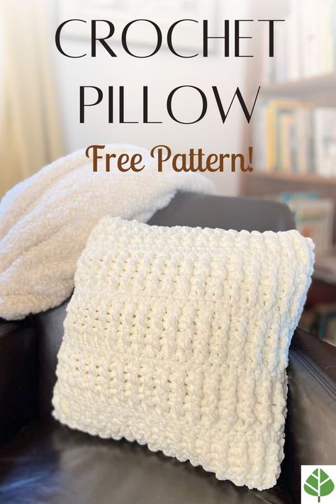 Free Crochet Pillow Pattern Throw Pillow Cover Pattern, Crochet Cushion Covers, Chunky Yarn Crochet Pattern, Pillow Cover Crochet Pattern, Chunky Yarn Crochet, Crochet Pillow Patterns Free, Crochet Cushion Pattern, Crochet Throw Pattern, Cushion Cover Pattern