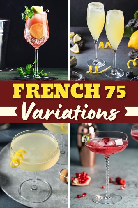 French 76 Cocktail Recipe, French 75 Drink, Chambord Cocktails, French 75 Recipe, Bubbly Drinks, French 75 Cocktail Recipes, French Cocktails, French 75 Cocktail, Champagne Recipes Cocktails