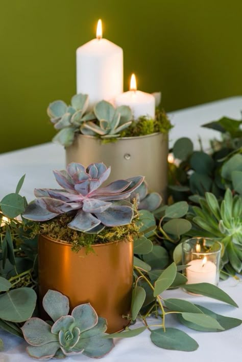 Dollar Tree Wedding Decorations, Succulent Candle, Header Text, Dollar Tree Wedding, Table Garland, Adding Details, Succulent Centerpieces, Tafel Decor, Unique Wedding Flowers