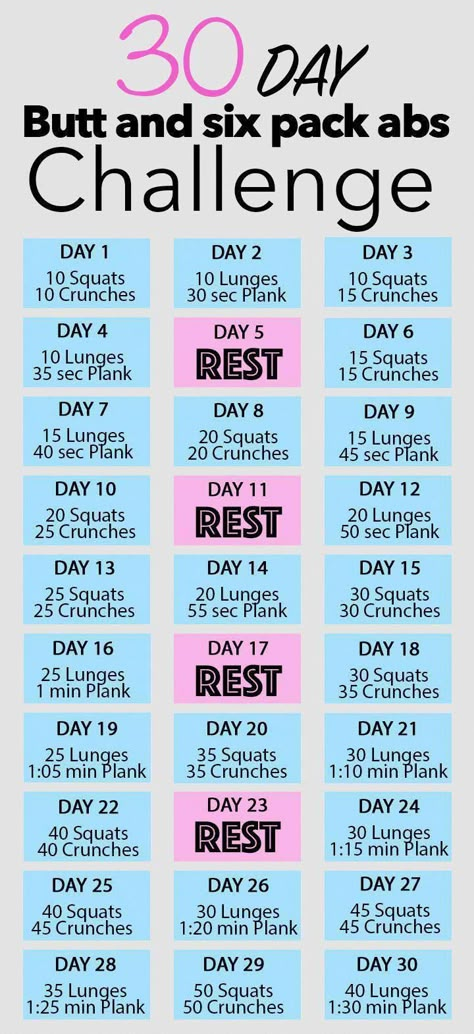 Okay, it's your next 30 day challenge for butt and six pack abs. Keep going to your dream. Be health, beauty and lose weight quick. Fat burning and tone your muscle. Use this BEST exercises workout plan for women. You can do this exercises at home or gym. Just 4 exercises - Squats, Crunches, Lunges and Plank. After 30 days you'll have to tone and trim your booty and flat belly. #workoutwomen #fitness #30day #butt #booty #abs #challenge #athome #gym #fatbur #FastestAndEasiestWayToLoseWeight 30 Day Ab And Glute Challenge, 30 Day Bulk Up Challenge, 28 Day Glute Challenge, Abb Challenge 30 Day Ab Workouts, At Home Ab Workouts For Women Lose Belly, 30 Day Glute Challenge At Home, How To Get A 6 Pack, Workouts Women At Home, Exercise Challenge 30 Day