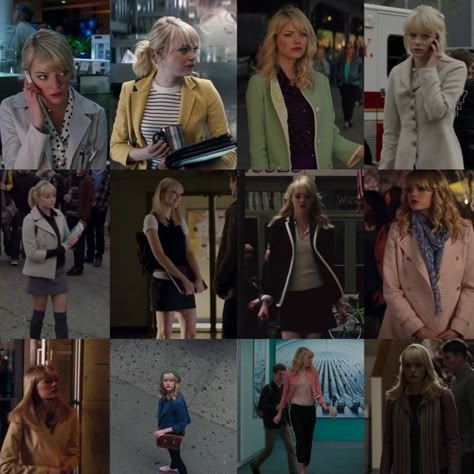 Gwen Stacy Aesthetic, Stacy Aesthetic, Emma Stone Outfit, Emma Stone Gwen Stacy, European Style Outfits, Peter Gwen, Spiderman Outfit, Emily Stone, Avengers Outfits