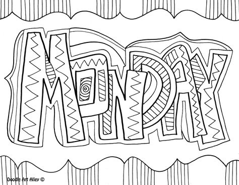 Monday Coloring Page Monday Coloring Pages, Classroom Doodles, Colouring Pics, Color Quotes, Days Of The Week, Printable Templates, Coloring Book Pages, Coloring Pictures, Free Coloring Pages