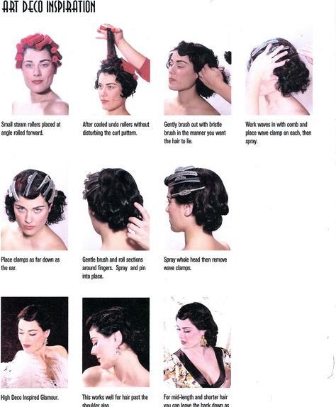 Art Deco Hair tutorial, good to know how to get those waves! Art Deco Hairstyles, Cosmetology Notes, Speakeasy Style, 1920s Hair Tutorial, Hair Sets, Gatsby Gala, 1930s Hair, Beach Waves Hair Tutorial, Historical Hairstyles