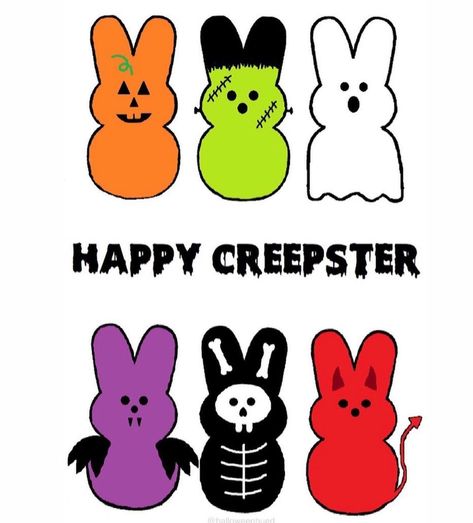 🎃☠👻__Sarah__👻☠🎃 on Instagram: “Happy Creepster, my spooky friends!! 💀🐇💀 Image by @halloweenhued 🖤🖤🖤#happycreepster #easterween #spookyeaster #scaryeaster #horroreaster…” Spooky Easter Wallpaper, Happy Creepster, Spooky Easter, Ghost Peeps, Scary Easter Bunny, Creepy Easter, Creepy Easter Bunny, Spring Eats, Halloween Peeps