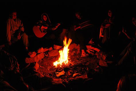 Jamming around the fire. When The World Ends, Country Jam, Mr Burns, Fire Movie, Country Cow, Around The Campfire, Picnic Tables, The Picnic, Oak Trees