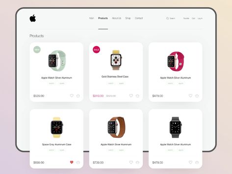 Apple - UI Layout Products Concept Apple Web, Apple Watch Silver, Ui Website, App Interface Design, Ecommerce Web Design, Ui Design Website, Ecommerce Web, List Design, Ecommerce Design