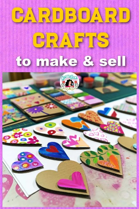 cardboard crafts Cardboard And Paper Crafts, Making Cardboard Look Like Wood, Upcycle Cardboard, Mini Cardboard Crafts, Kid Craft Fair Ideas Make And Sell, Corrugated Cardboard Crafts, Things To Make With Cardboard, Things To Do With Cardboard, Cardboard Art Projects