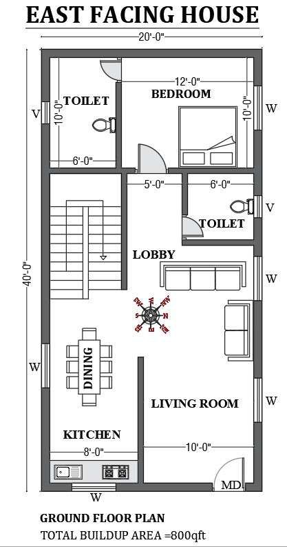 20’x40’ FREE East facing home plan as per Vastu is given in this Autocad drawing file. The total built-up area of the plan is 800sqft. In this floor plan master bedroom with attached toilet, living room, kitchen, dining room, lobby, and common toilet is available .download this 2D Autocad drawing file.
#architect #architecture #autocadfile #CAddrawing #cadbullfreehouseplan #homeddesing #vastushastra 800 Sq Ft House Plans, Single Level House Plans, Smart House Plans, 800 Sq Ft House, Budget House Plans, 20x40 House Plans, House Plan With Loft, House Plans Ideas, 2bhk House Plan