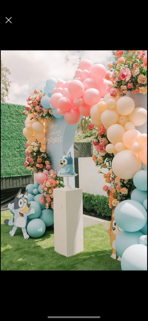 Bluey Birthday Dessert Table, Bluey 1st Birthday Party For Girl, Bluey First Birthday, Blue First Birthday Party, Bluey Themed Party, Bluey Characters, Bluey Birthday Party, Bingo Party, Dessert Table Birthday