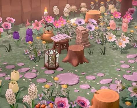 Animal Crossing Fairy Core, Fairy Island, Cottagecore Animal Crossing, Core Ideas, Motif Acnl, Pink Island, Acnh Cottagecore, Ac New Leaf, Animal Crossing Guide