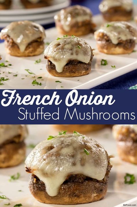 Mushroom Dish, Stuffed Mushroom, Cheese Balls, Party Appetizer, French Onion, Party Food Appetizers, Veggie Dishes, Mushroom Recipes, Yummy Appetizers