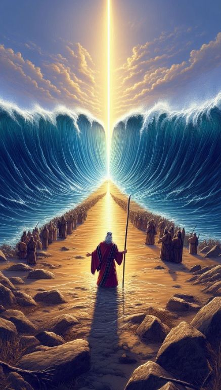 Moses Parting The Red Sea Tattoo, Moses Split The Sea, Moses And The Red Sea, Moses Red Sea, Moses Parting The Red Sea, Parting Of The Red Sea, Prophetic Art Worship, Worship Wallpaper, Parting The Red Sea