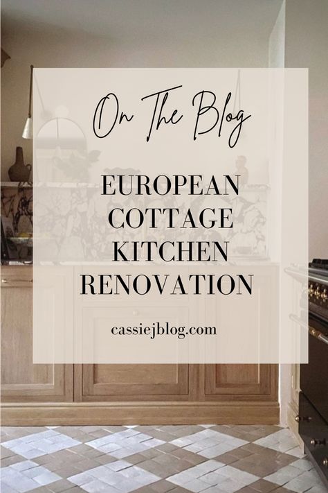 EUROPEAN COTTAGE KITCHEN- CASSIE J. BLOG- Kitchen renovations are so costly. The average price is at least 20k. What if I told you there is a way to create the kitchen of your dreams gradually and make changes when you can? In this post, I break down how to design a STAGED kitchen renovation and share my plans for my dream kitchen European Cottage Kitchen, Staged Kitchen, Cottage Kitchen Renovation, Kitchen Renos, My Dream Kitchen, Installing Recessed Lighting, Builder Grade Kitchen, Space Words, European Cottage