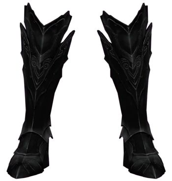 Armor Boots Drawing, Armored Boots Fantasy, Medival Boots, Leg Armor Design, Boots Design Drawing, Skyrim Ebony Armor, Boots Concept Art, Skyrim Outfits, Dnd Armor Design