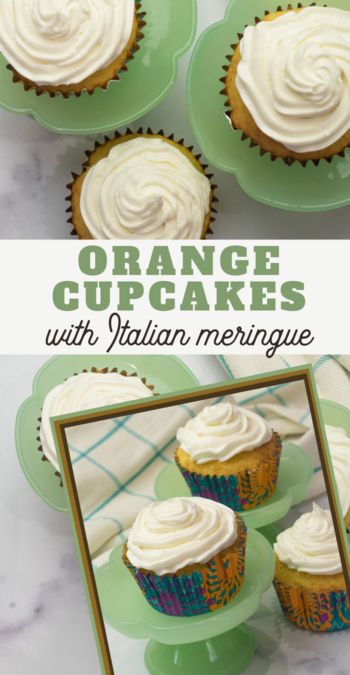 This Orange Cupcake with Italian Meringue is sophisticated, yet surprisingly easy. Flavored with orange juice and orange zest! #cupcakes #easydessert #orangedesserts #3boysandadog Ferrero Rocher Cupcakes, Orange Muffin Recipe, Nutella Frosting, Mini Dessert Recipes, Cupcake Queen, Orange Cupcakes, Orange Muffins, Italian Meringue, Orange Recipes