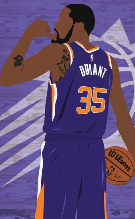 Kevin Durant Phoenix Suns, Kevin Durant Drawing, Kevin Durant Art, Slim Reaper, Nba Kevin Durant, Kevin Durant Wallpapers, Basketball Painting, Nba Basketball Teams, Best Nba Players