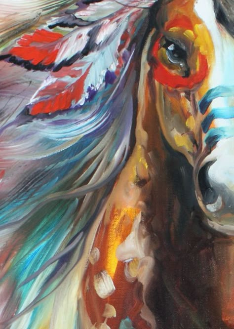 I would love this how amazing! Beauty of the Native American horses Native American Face Paint, Native American Horses, Abstract Horse Painting, Abstract Horse, Charcoal Drawings, Equine Art, Arte Animal, Native Art, Drawing Tutorials