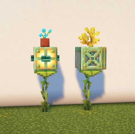 Indoor Plants Minecraft, Minecraft Custom Plants, Fairy Aesthetic Minecraft, Minecraft Plants, Mc Banner, Minecraft Village Ideas, Aesthetic Minecraft Builds, Cute Minecraft Builds, Fantasy Minecraft