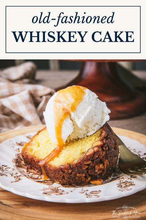 Yellow Bundt Cake, Whiskey Desserts, Rum Cake Recipe Easy, Whiskey Cake Recipe, Whiskey Glaze, Old Fashioned Whiskey, Rum Cake Recipe, Whiskey Cake, The Seasoned Mom