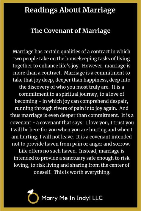 Wedding Readings About Marriage - The Covenant of Marriage Marriage Blessings, Covenant Marriage, Wedding Officiant Script, Ceremony Script, Christian Wedding Ceremony, Wedding Ceremony Readings, Wedding Prayer, Wedding Ceremony Script, Wedding Script