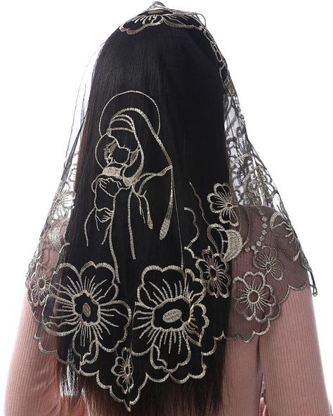 Church Veil Catholic, Chapel Veils, Chapel Veil Catholic, Embroidered Veil, Catholic Veil, Triangle Head, Lace Mantilla, Mantilla Veil, Chapel Veil