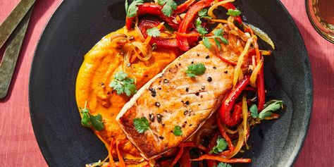 Jamaican Salmon Recipe, Recipes Jamaican, Easy Steak Recipes, Scotch Bonnet, Roast Chicken Recipes, Sauteed Vegetables, Salmon Recipe, Salmon Fillets, Fish Dishes