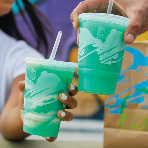 Taco Bell Baja Blast, Baja Blast Freeze, Mtn Dew Baja Blast, Mountain Dew Baja Blast, Mountain Dew Cake, Chicken Chalupa, Mexican Fast Food, Baja Blast, Mtn Dew