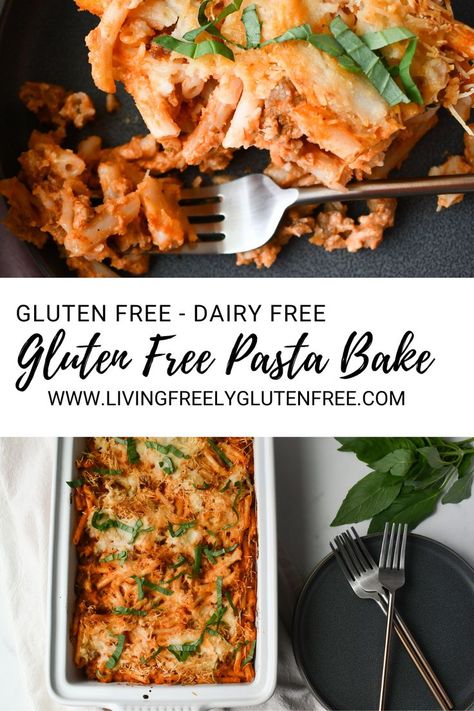 Gluten Free Pasta Bake, Healthy Gluten Free Dinner Recipes, Easy Gluten Free Dinner, Vegan Gluten Free Dinner, Sausage Pasta Bake, Baked Penne Pasta, Gluten Free Sausage, Penne Recipes, Easy Baked Ziti