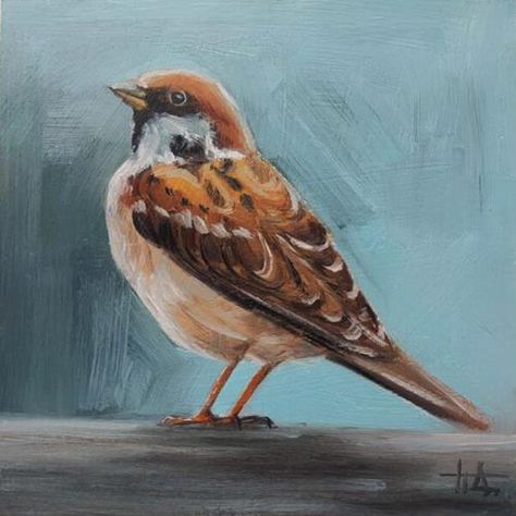 Daily Paintworks - "Sparrow" - Original Fine Art for Sale - © Dasha Piven Sparrow Painting, Art Knowledge, Sparrow Art, Gallery Website, Bird Painting, Daily Paintworks, Birds Painting, Pictures To Paint, Fine Art Gallery