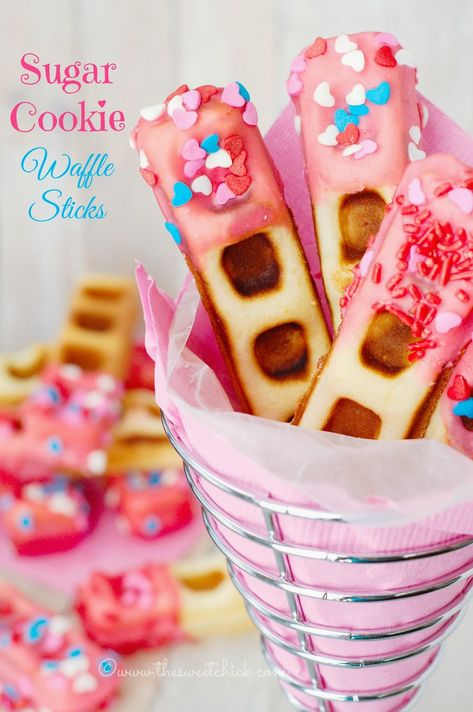 Waffle Sticks Recipe, Waffle Stick, Waffle Pan, Waffle Pops, Waffle Sticks, Waffle Iron Recipes, Valentine's Day Treats, Cake Pop Maker, Waffle Maker Recipes