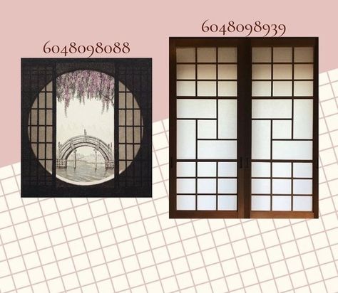 {Not Mine!<3} Bloxburg Japanese House, Japanese House Layout, Japanese Window, Modern Bloxburg House Ideas, Bloxburg House Ideas Modern, Modern Bloxburg House, Modern Decals, Japanese Door, House Ideas Modern