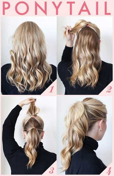 The sophisticated ponytail hairstyle for curly hair Long Hair Braided Hairstyles, Easy Ponytail, Ponytail Hairstyles Tutorial, Office Hairstyles, Ponytail Hairstyles Easy, Easy Hairstyles For Medium Hair, Bangs Hairstyles, Mom Hairstyles, Men Hairstyles