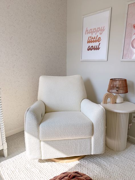 Baby girl nursery, toddler room, glider, recliner Nursery Gliders, Nursery Rocker Recliner, Teddy Nursery, Nursery Glider Rocker, Nursery Rocker, Baby Changing Station, Sweet Corner, Nursery Glider, Rocker Recliners