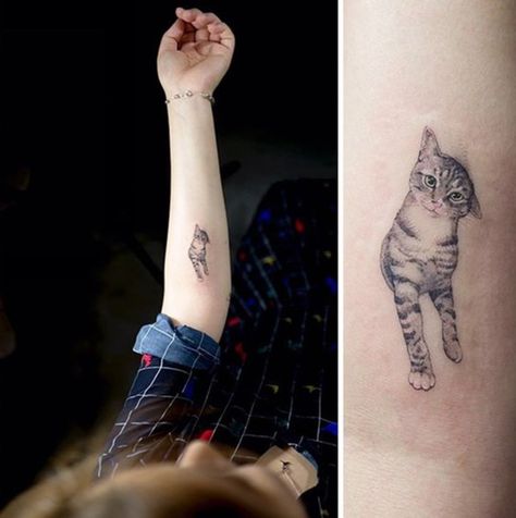 Minimalist Cat Tattoo, Tattoo Leggings, Cute Animal Tattoos, Tier Tattoo, Cute Cat Tattoo, Cat Apparel, Cat Tattoo Designs, Tattoo Cat, Friend Tattoos