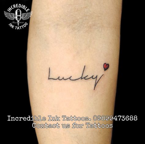 #luckynametattoo #nametattoo call whtsapp 09899473688 Lucky Name Tattoo, Lucky Tattoo, Panda Tattoo, Name Tattoo, Name Tattoos, Ink Tattoo, Fish Tattoos, Jesus Fish Tattoo, Tattoo Quotes