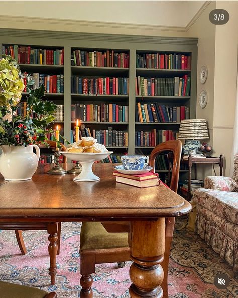 Book Shelves In Dining Room, Turn Dining Room Into Library, Library In Dining Room, Dining Sitting Room Combo, Dining Room To Library Conversion, Dining Room With Bookshelves, Dining Room Into Library, Bookshelf In Dining Room, Bookshelves Dining Room