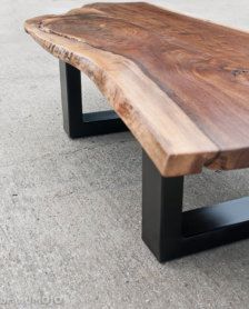 Man Cave Coffee Table, Natural Edge Table, Live Edge Furniture, Live Edge Coffee Table, Walnut Coffee Table, Rustic Coffee Tables, Diy Coffee Table, Metal Coffee Table, Natural Edge