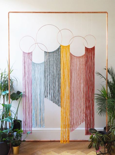 Eco Friendly Backdrop, Handmade Wedding Decorations, Electric Colors, Minimalist Stationery, Rainbow Backdrop, Macrame Backdrop, Wedding Stationery Suite, Macrame Wedding, Eclectic Wedding