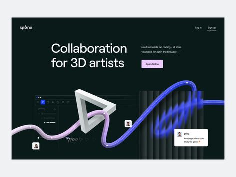 3d modeling tool: landing page by Daniel Sun for heartbeat on Dribbble Graphic Design University, Web Design Websites, Agency Website Design, Graphic Design School, Graphic Design Humor, Photoshop Tutorial Design, Creative Web Design, Ux Design Inspiration, Website Redesign