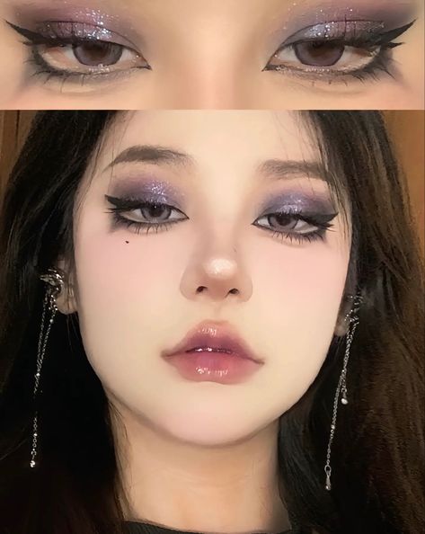 Goth Douyin Makeup, Dark Fairy Makeup Ideas, Cute Prom Makeup, Dark Douyin Makeup, Cute Korean Makeup, Korean Makeup Remover, Korean Makeup Artist, Dark Fairy Makeup, Makeup Artist Instagram