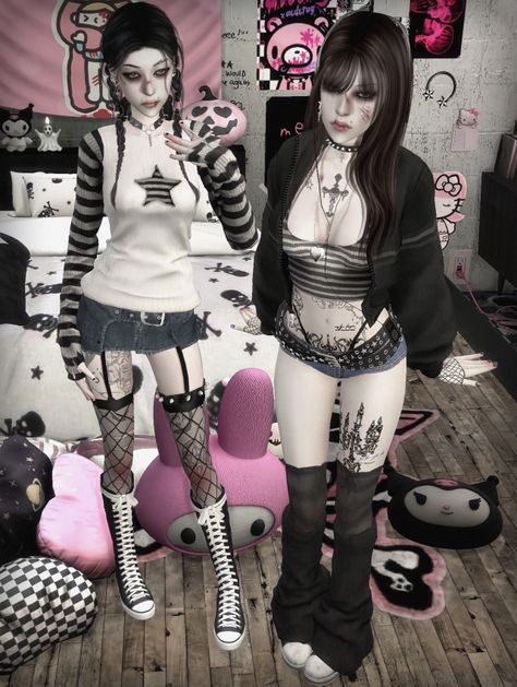 star girl lookbook ⋆｡°✩ Shoes Leg Warmers, Sims 4 Free Mods, Sims 4 Cc Goth, Play Sims 4, The Sims 4 Packs, Sims 4 Body Mods, Leg Garter, Necklace Outfit, Scene Outfits