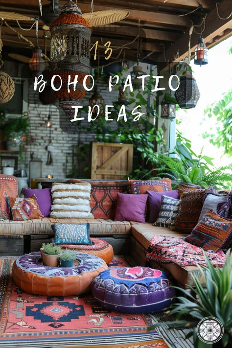 Want to create a stunning boho patio? Discover 10 beautiful ideas that will transform your outdoor space into a cozy retreat. Click to get inspired! 🌿🪴 #BohoStyle #PatioDecor #OutdoorLiving #HomeInspo #BohoVibes Boho Screened In Porch, Boho Back Porch, Cottagecore Patio, Boho Patio Ideas Outdoor Spaces, Boho Porch Decor Outdoor, Outside Bedroom, Boho Patio Decor, Bohemian Outdoor Spaces, Boho Patio Ideas