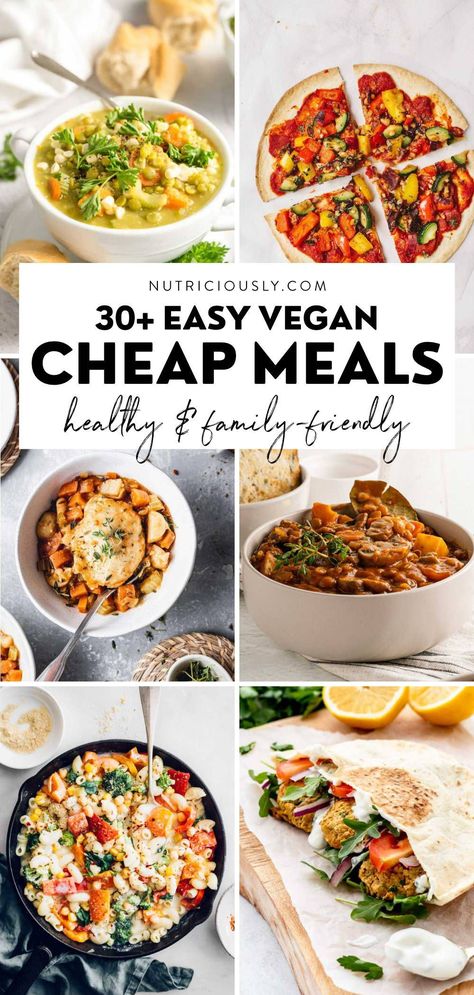 Budget Bytes Vegetarian, Poor Vegan Meals, Meal Prep Vegetarian Dinner, Budget Friendly Plant Based Meals, Healthy Budget Vegetarian Meals, Plant Based Meals On A Budget, Cheap Healthy Vegan Dinners, Vegan On Budget, Affordable Vegetarian Recipes