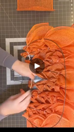 Diy Pumpkin Wreath Tutorial, Pumpkin Frame Wreath Tutorial, Dollar Store Pumpkin Wreath Frame, Pumpkin Wire Wreath Form Dollar Tree, Dollar Tree Pumpkin Wreath Form Ideas, Pumpkin Frame Wreath, Pumpkin Wreath Ideas, Wire Pumpkin Wreath Diy, Pumpkin Mesh Wreaths