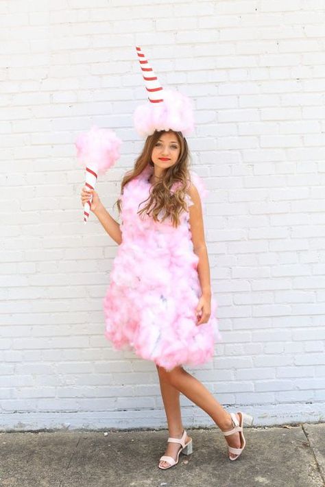 Halloween will be the absolute sweetest thanks to this DIY cotton candy costume.  #halloween #diy #costumes #party #inspiration #inspiration Diy Teen Halloween Costumes, Candy Halloween Costumes, Cotton Candy Costume, Kamri Noel, Food Halloween Costumes, Cotton Candy Dress, Black Halloween Costumes, Hot Halloween, Teen Halloween