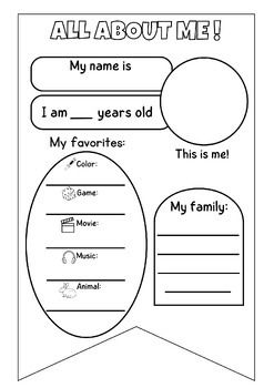 All About Me Activities, for Preschool, Pre-K, and Kindergarten| Back to School All About Me Pre K Activities, Grandparents Day Activities, All About Me Activities, About Me Activities, First Week Of School, Activities For Preschool, Pre K Activities, Activities Worksheet, Drawing Activities