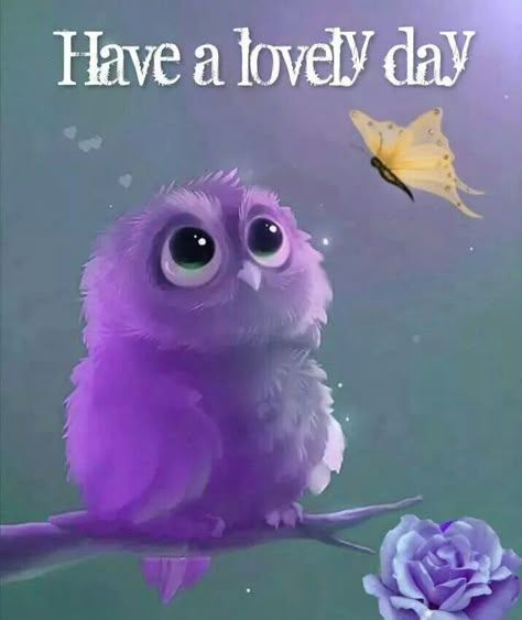 Purple Owl, Slaap Lekker, Good Night Blessings, Owl Pictures, Good Night Greetings, Beautiful Owl, Nighty Night, Good Night Wishes, Cute Good Morning